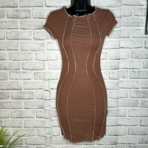 See You Monday Chocolate Body Con Dress Boho Small
